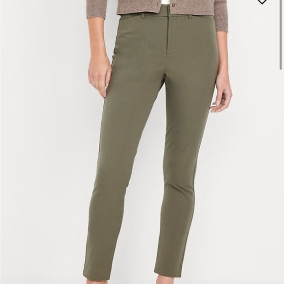 Old Navy Olive High-Rise Pixie Skinny Ankle Pants - Picture 1 of 9